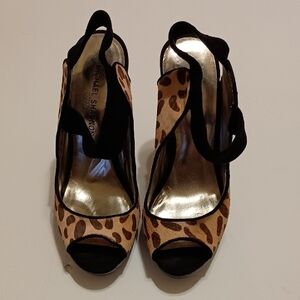 Michael Shannon Animal Print Peep Toe Heels